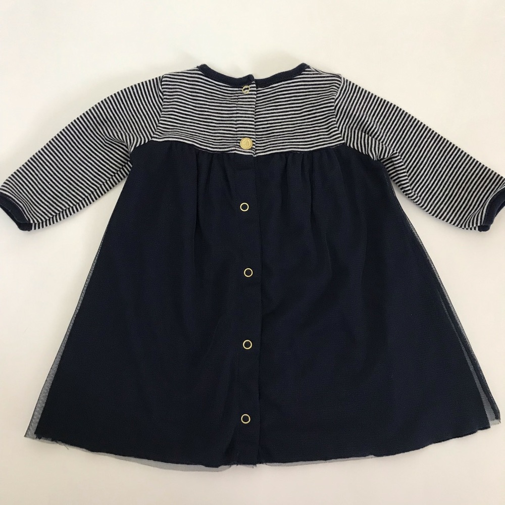 Petit Bateau Navy Tulle & Cotton Dress - Picture 4 of 4